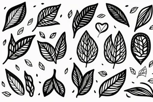 Girl with leaves tattoo idea