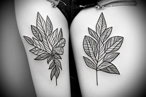 Girl with leaves tattoo idea