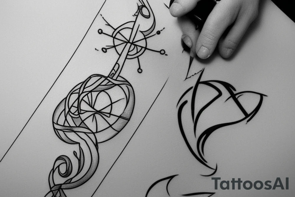 I would like a tattoo for my full left forearm, minimalist, simple lines and shapes with intent to show the overcome of an addiction, also overcome anxiety and the overcome of health problems tattoo idea