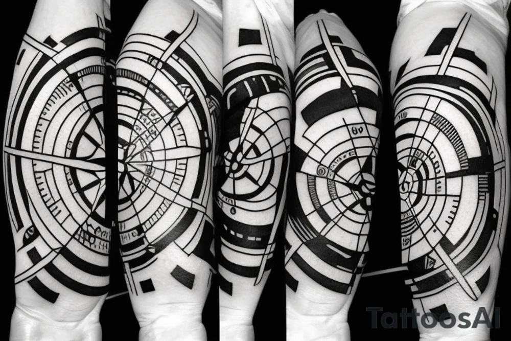 Stoic theme with compass design tattoo idea