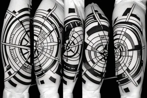 Stoic theme with compass design tattoo idea