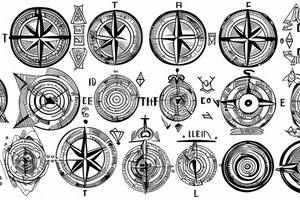 Stoic theme with compass design tattoo idea