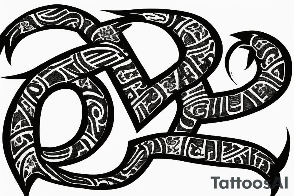 The letter M incorporated with a scorpion tattoo idea