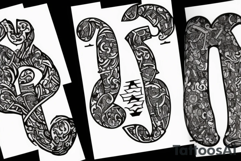 the letter M tattoo idea