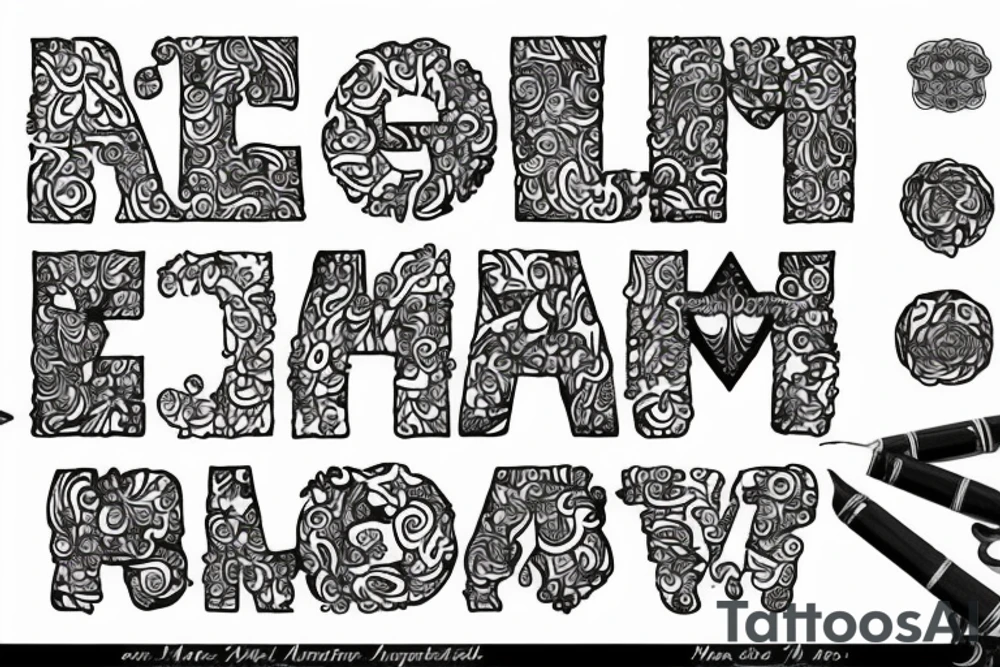 the letter M tattoo idea