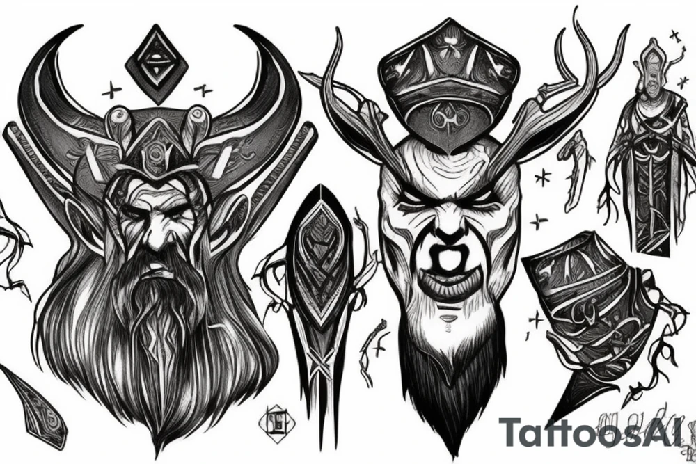 ygdrisil from god of war mimir's head tattoo idea