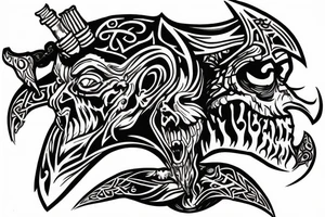 ygdrisil from god of war mimir's head tattoo idea