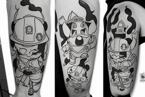 Spike and Chester the cartoon as firefighters tattoo idea