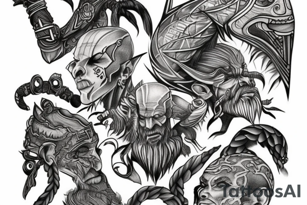 ygdrisil from god of war tattoo idea