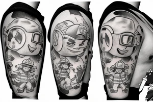 Spike and Chester the cartoon as firefighters tattoo idea