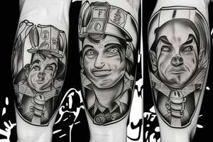 Spike and Chester the cartoon as firefighters tattoo idea