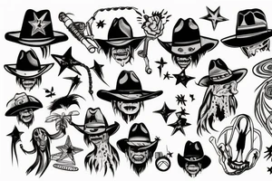 Alien with a cowboy hat tattoo idea