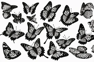 Butterfly on Orchids tattoo idea