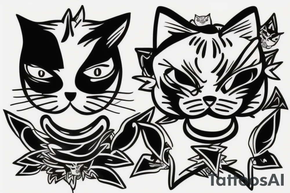 angry cat tattoo idea