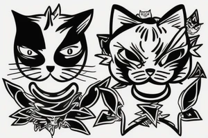 angry cat tattoo idea