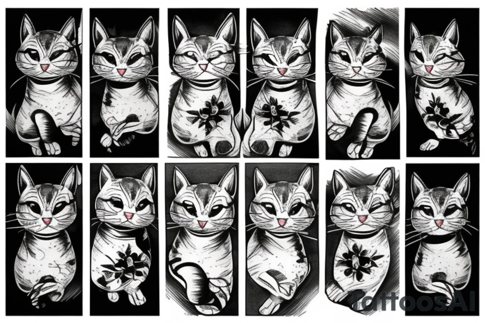 angry cat tattoo idea