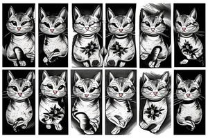 angry cat tattoo idea