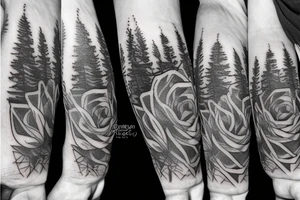 witch, forest, spruce tattoo idea