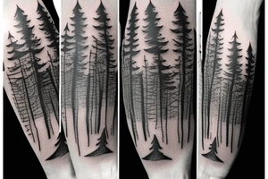 witch, forest, spruce tattoo idea