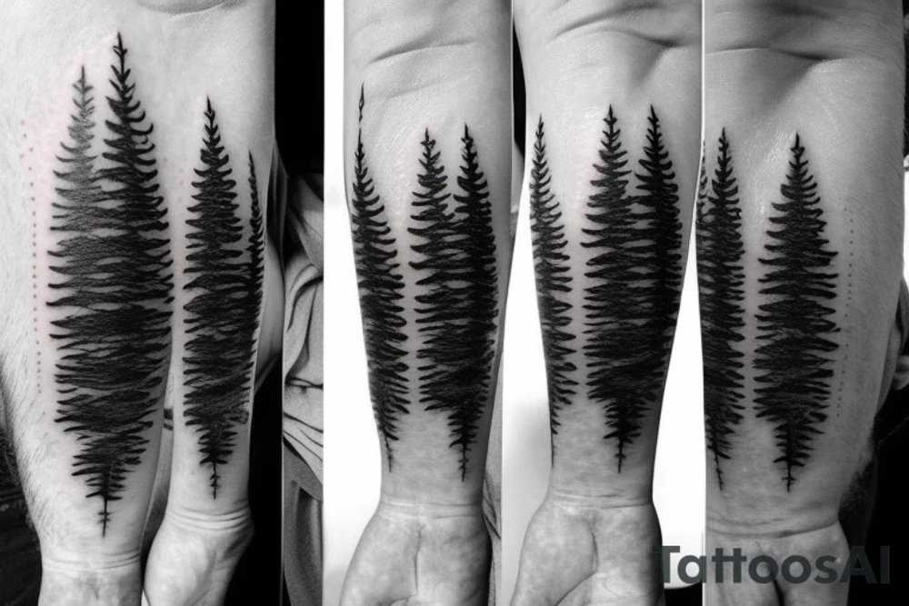 witch, forest, spruce tattoo idea