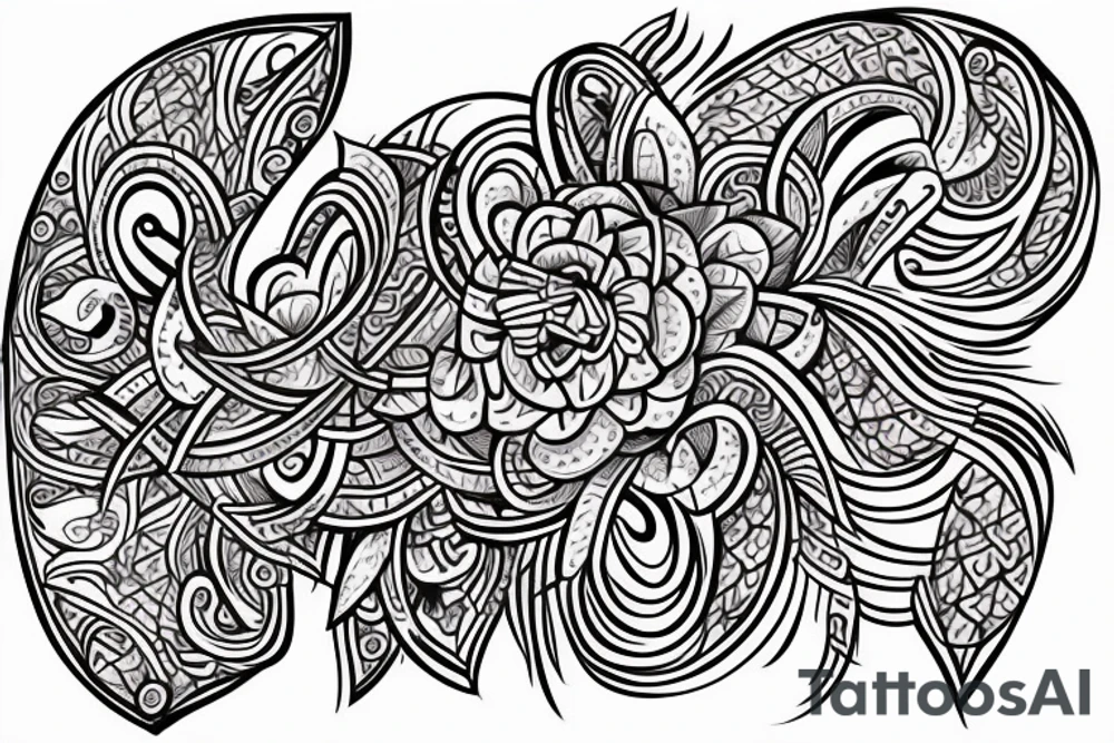 spell Plaksha With Heart and flute tattoo idea