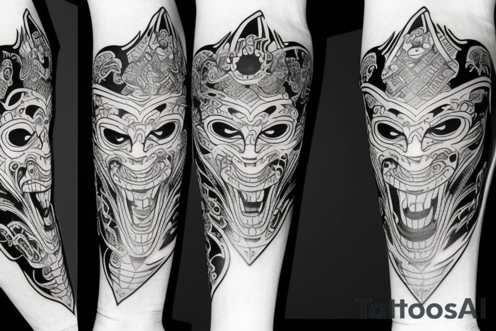 oni mask tattoo idea