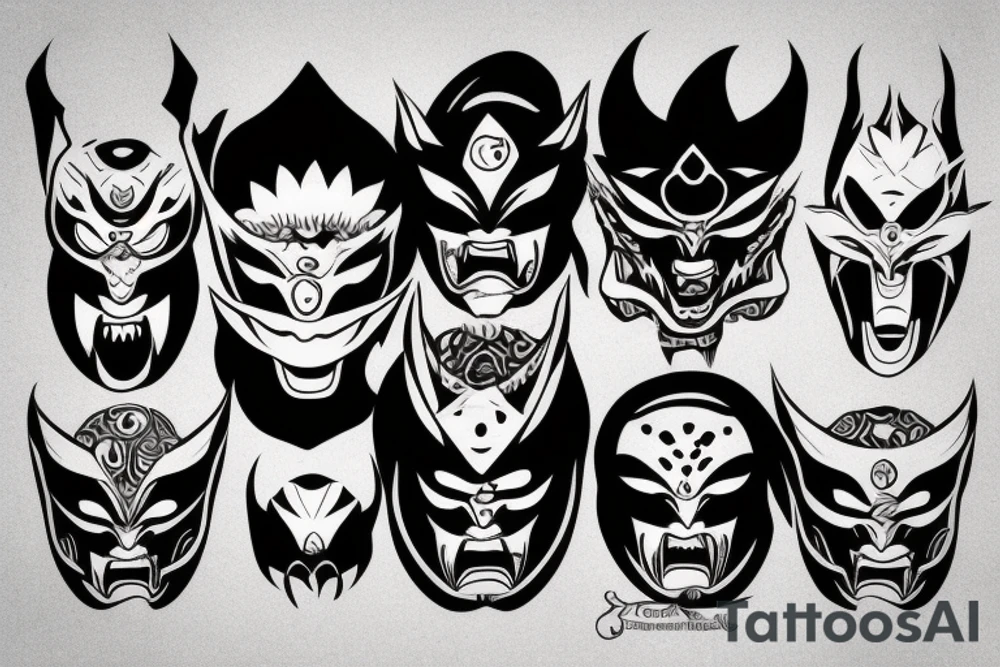 oni mask tattoo idea