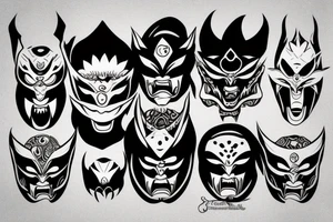 oni mask tattoo idea