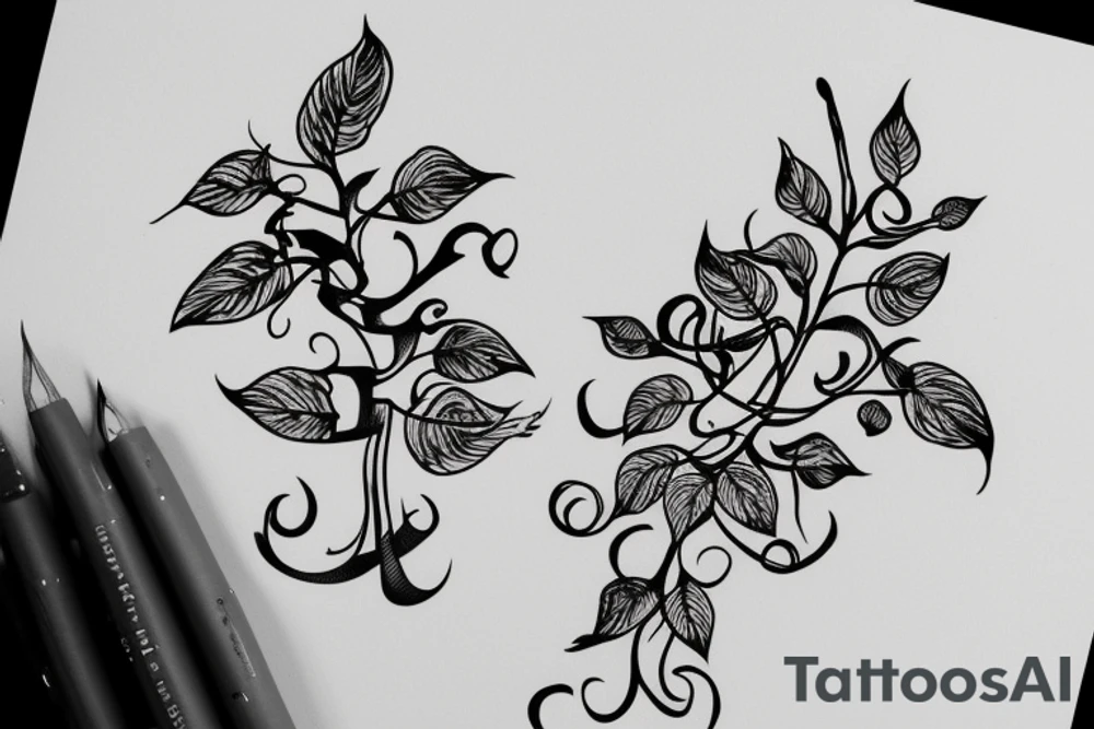 vine hanging over a door tattoo idea