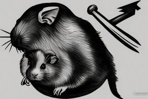 guinea pig, suit, scythe, evil looking tattoo idea