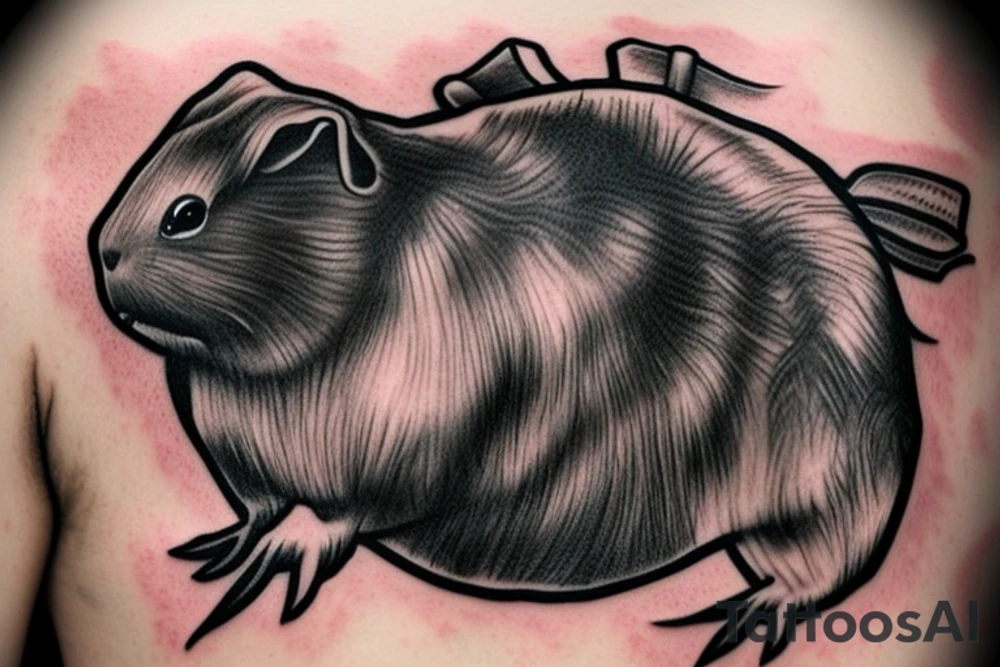 guinea pig, suit, scythe, evil looking tattoo idea