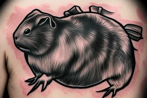 guinea pig, suit, scythe, evil looking tattoo idea