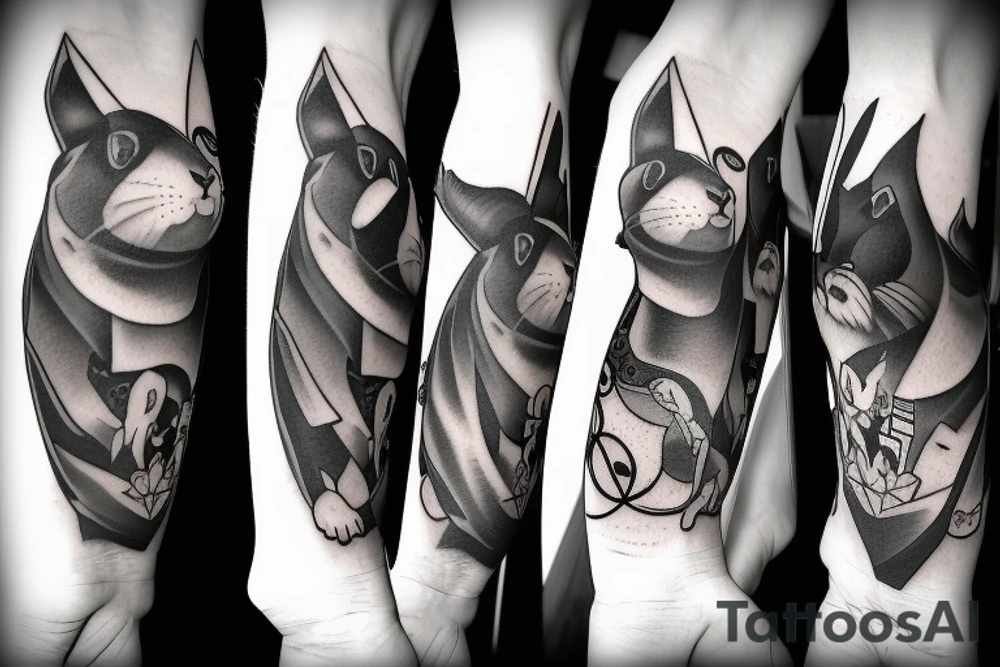 guinea pig, suit, scythe, evil looking tattoo idea