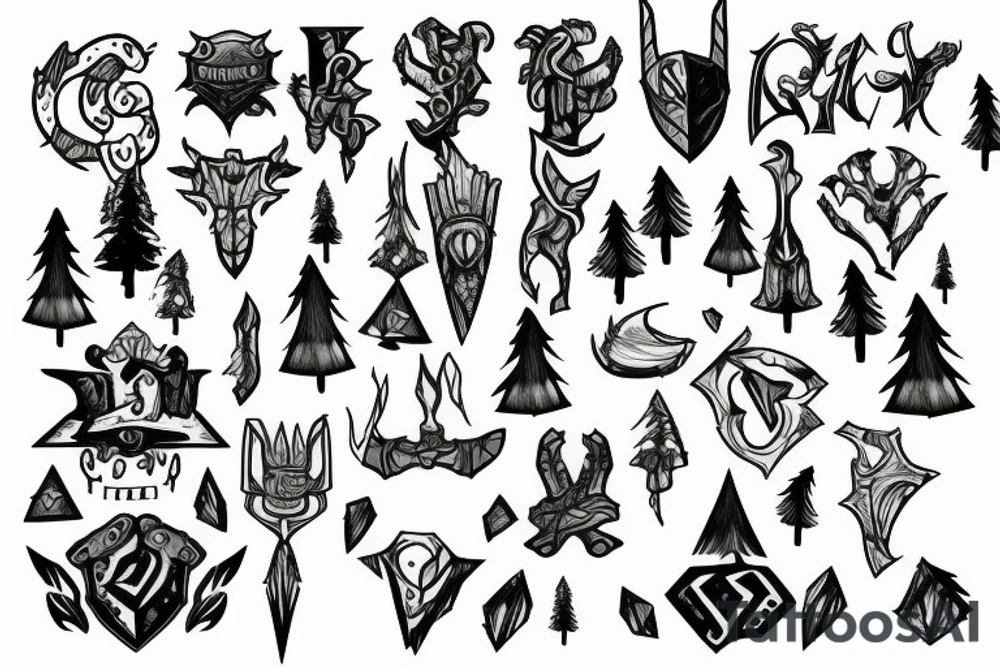 runescape, forest tattoo idea
