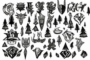 runescape, forest tattoo idea