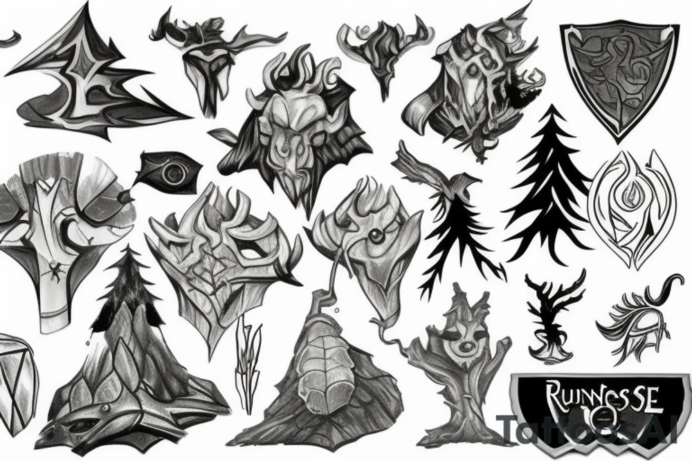 runescape, forest tattoo idea