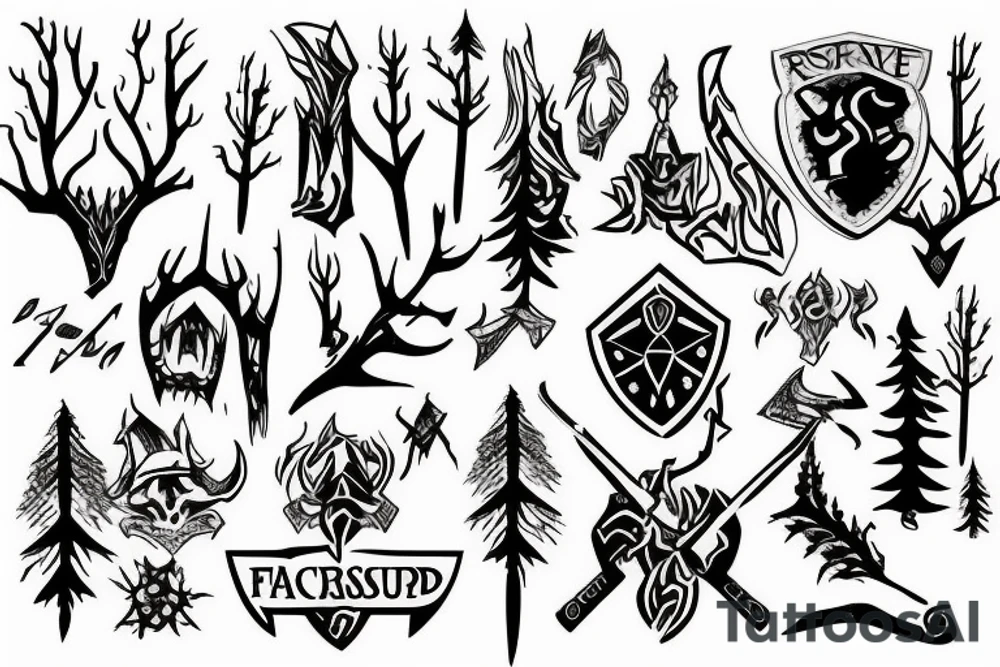runescape, forest tattoo idea