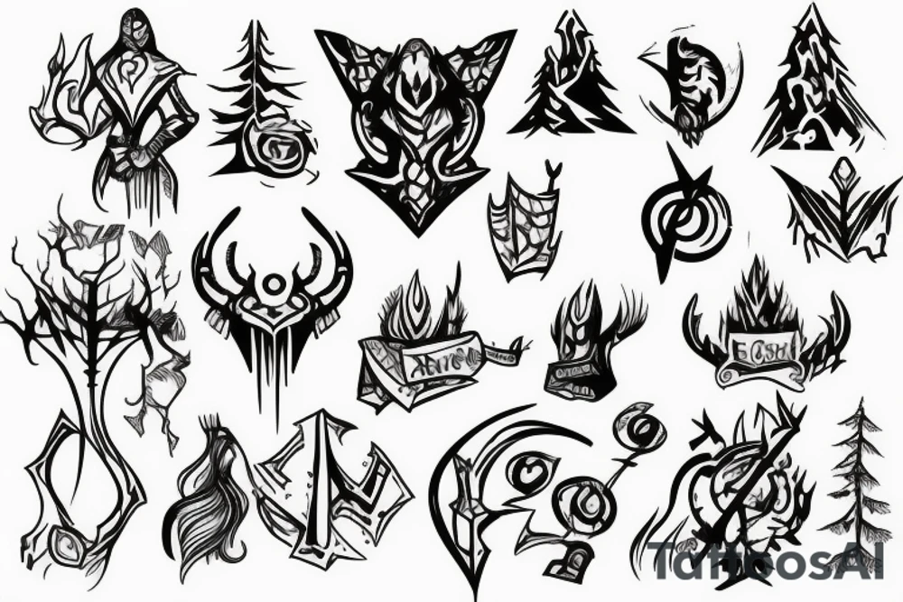 runescape, forest tattoo idea