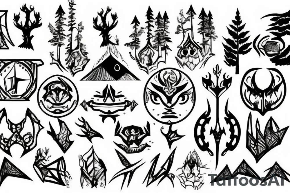 runescape, forest tattoo idea