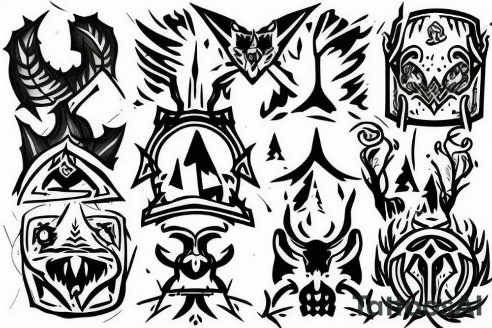 runescape, forest tattoo idea