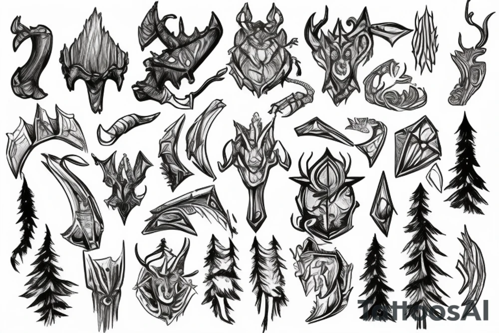 runescape, forest tattoo idea