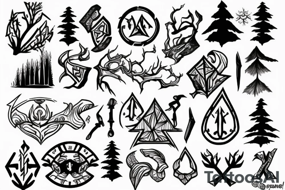 runescape, forest tattoo idea