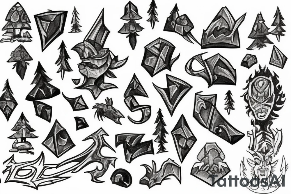 runescape, forest tattoo idea