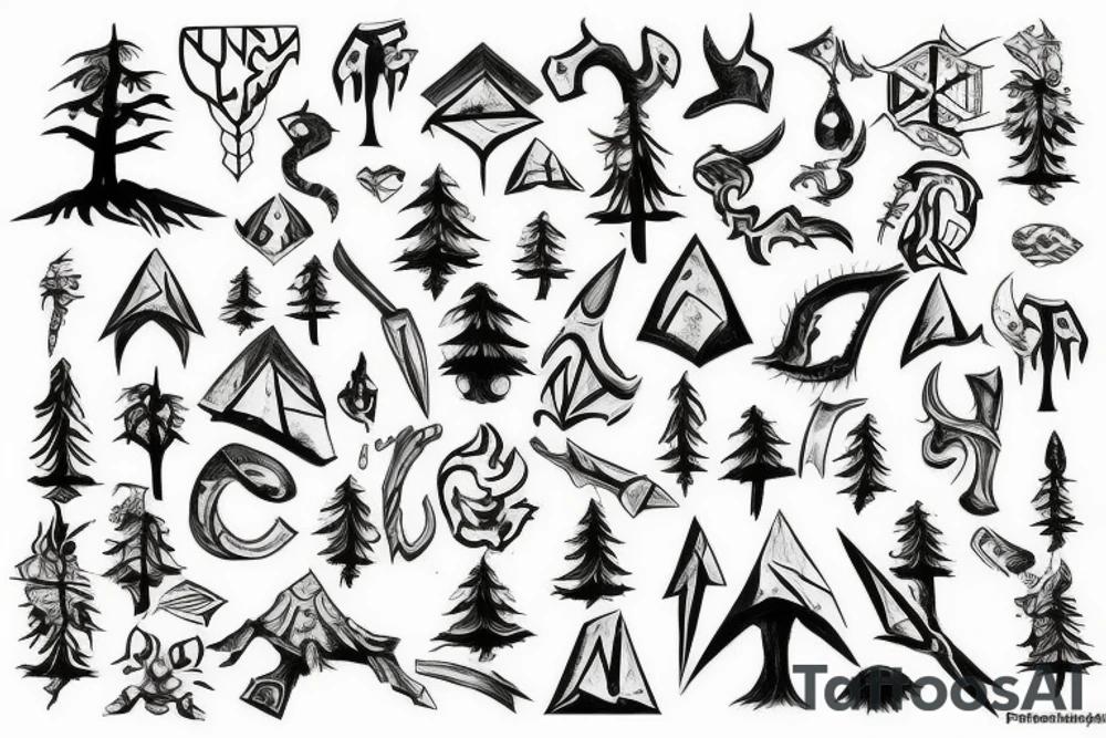 runescape, forest tattoo idea