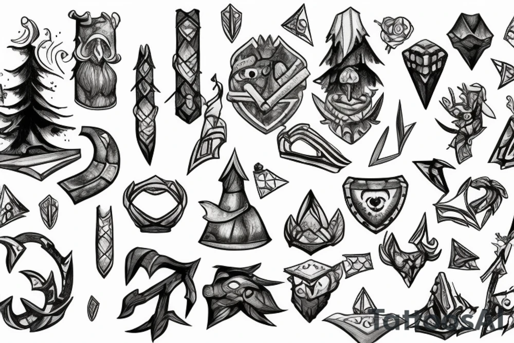 runescape, forest tattoo idea