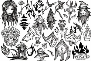 runescape, forest, witch tattoo idea