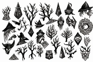 runescape, forest, witch tattoo idea