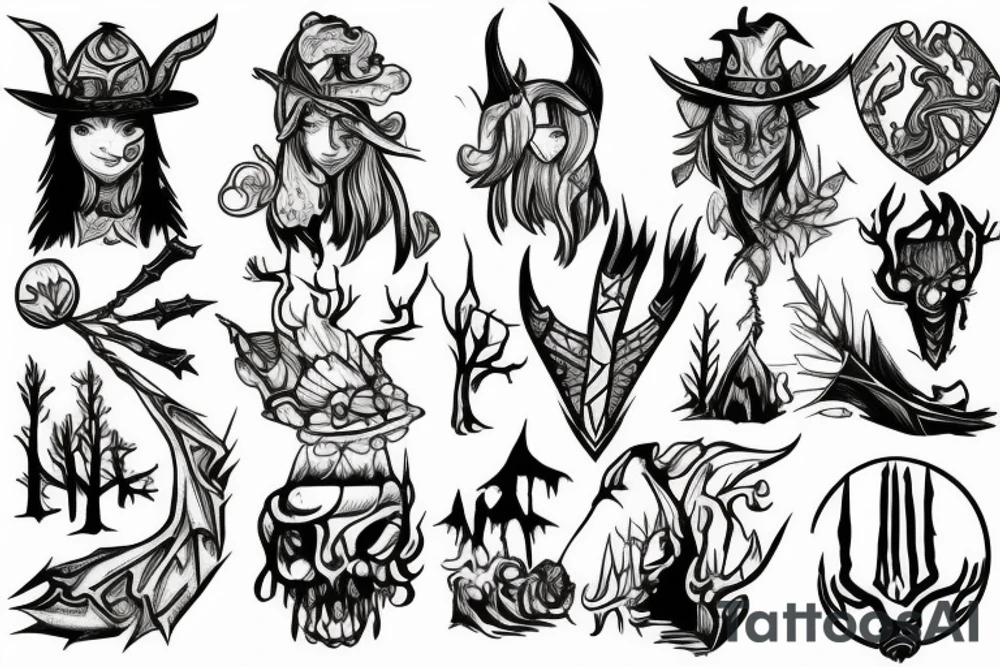 runescape, forest, witch tattoo idea