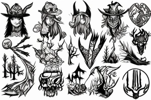 runescape, forest, witch tattoo idea