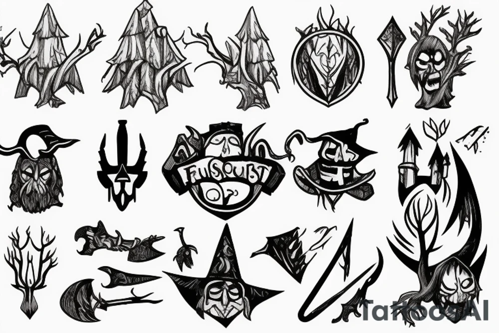 runescape, forest, witch tattoo idea